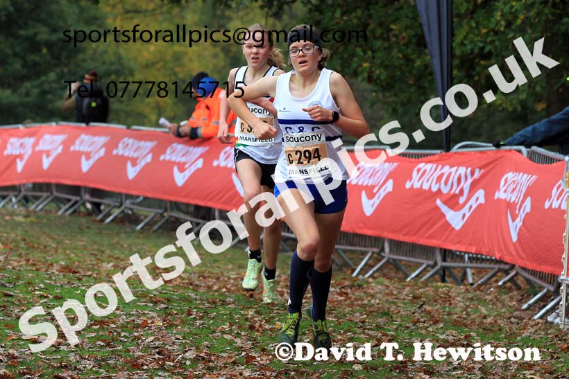Womens Under-17s, 2022 National Cross Country Relays, Berry Hill Park, Mansfield.  Photo: David T. Hewitson/Sports for All Pics